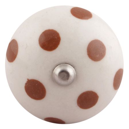 Brown Dotted Ceramic Floral Wine Stopper